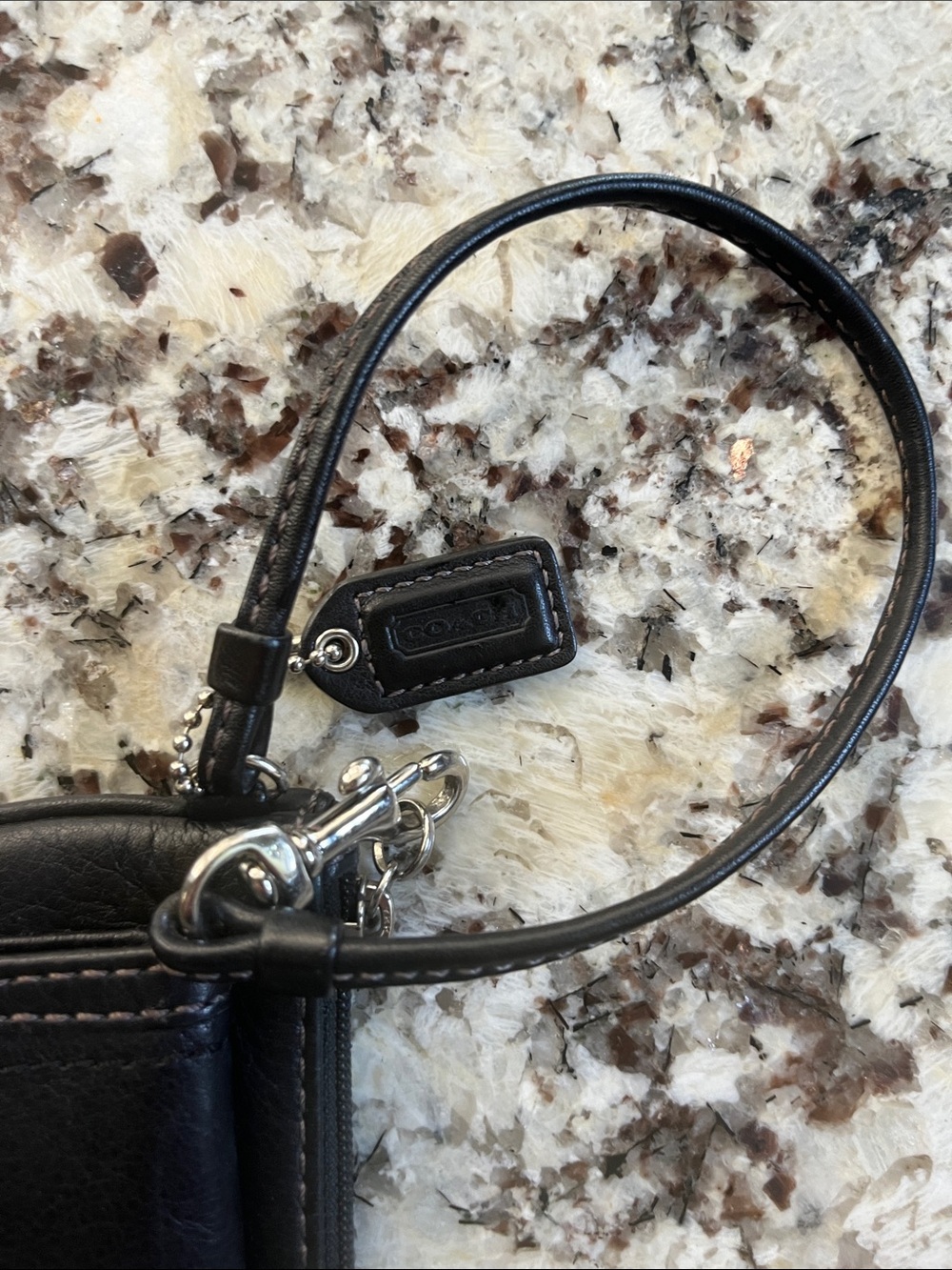 Coach Vintage Black Leather wristlet. Pre-Owned Condition-Good - Picture 3 of 5